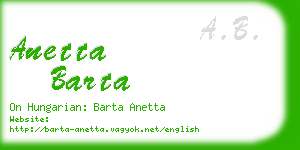 anetta barta business card